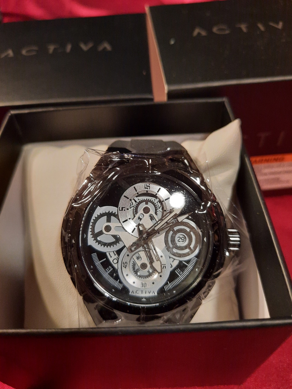 Activa Men’s Black and Silver Stylish Watch #1853
